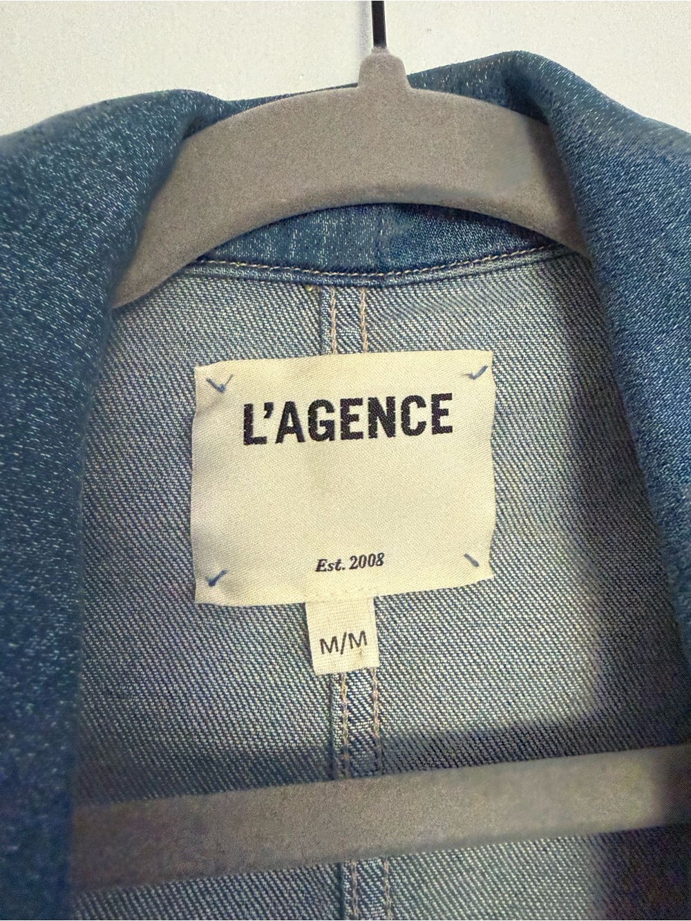 L’AGENCE Blazer Wayne Double Breasted in Provo Blue Denim - Picture 4 of 7